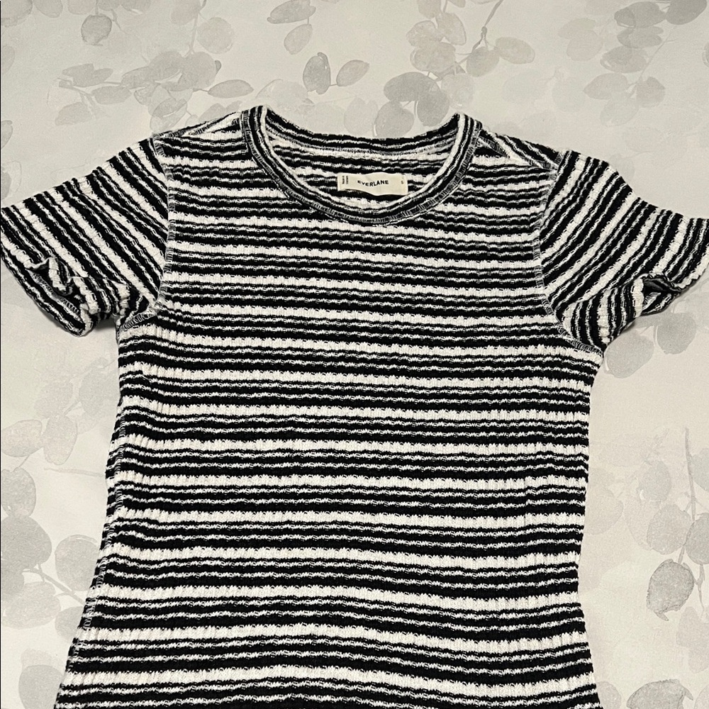 Everlane Black & White Striped knit Tee